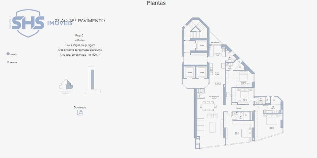 Apartamento com 4 dormitórios à venda, 230 m por R$ 15.300.000,00 - Barra Sul - Balneário Camboriú/SC