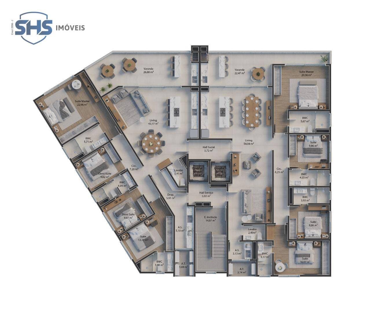 Apartamento à venda, 349 m por R$ 4.157.823,55 - Centro - Penha/SC