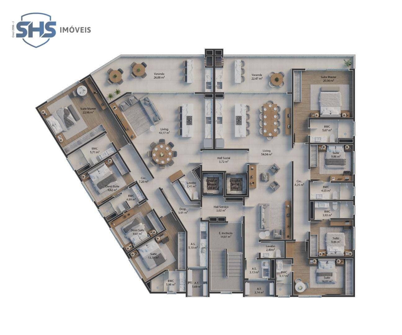 Apartamento à venda, 183 m por R$ 3.290.989,23 - Centro - Penha/SC